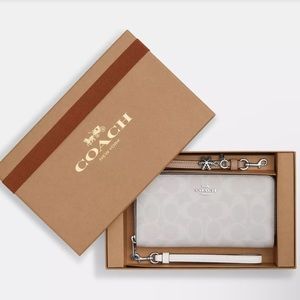 *SOLD* COACH Boxed Long Zip Around Wallet In Signature Canvas